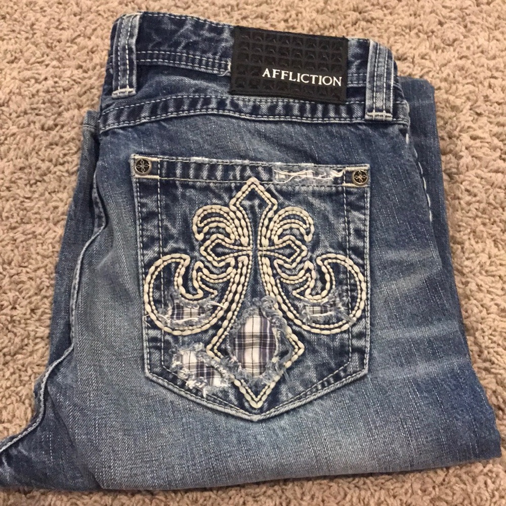 Men’s Affliction Jeans 32 Extra long